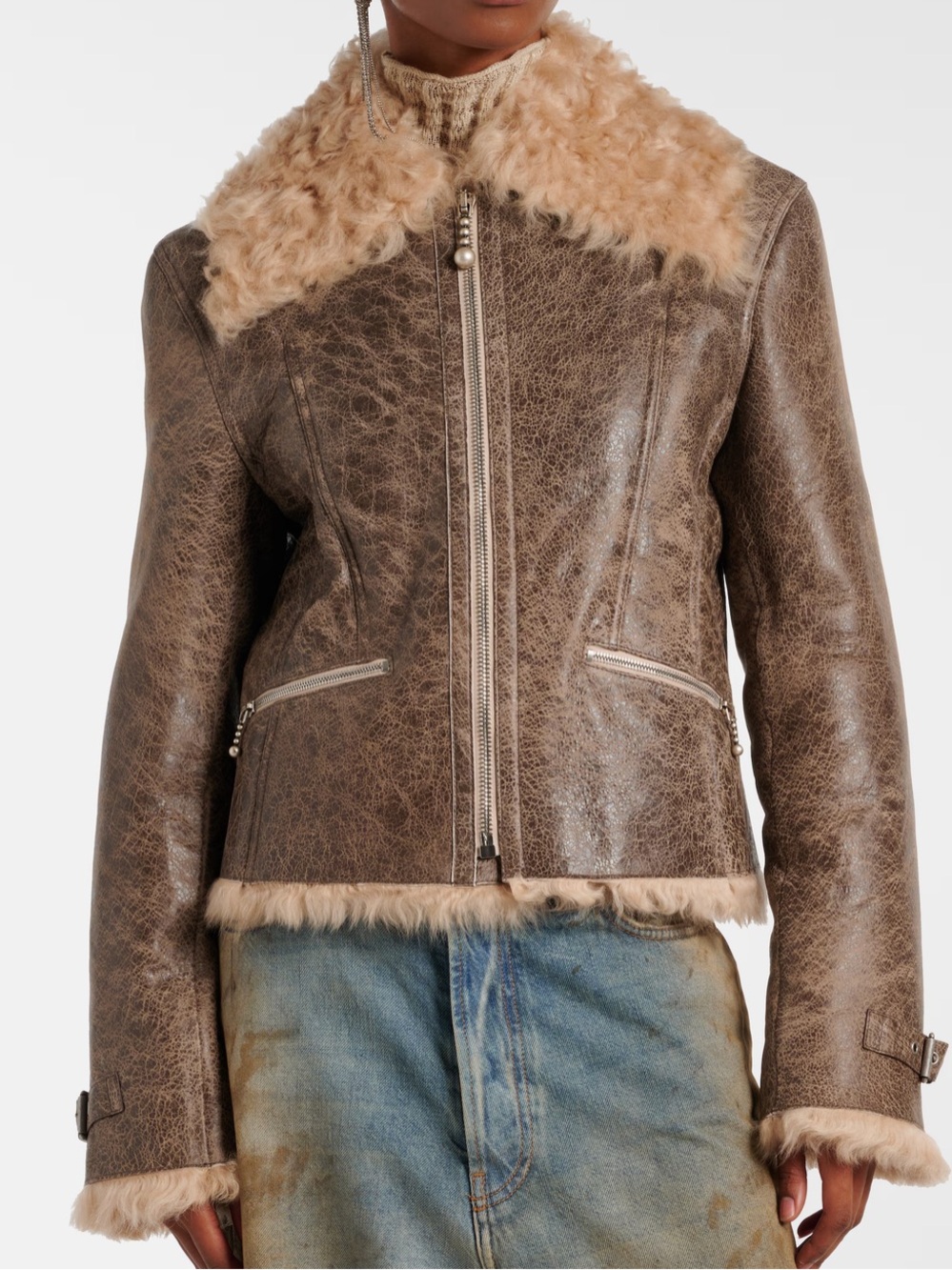 Acne Studios
Shearling-trimmed leather jacket
